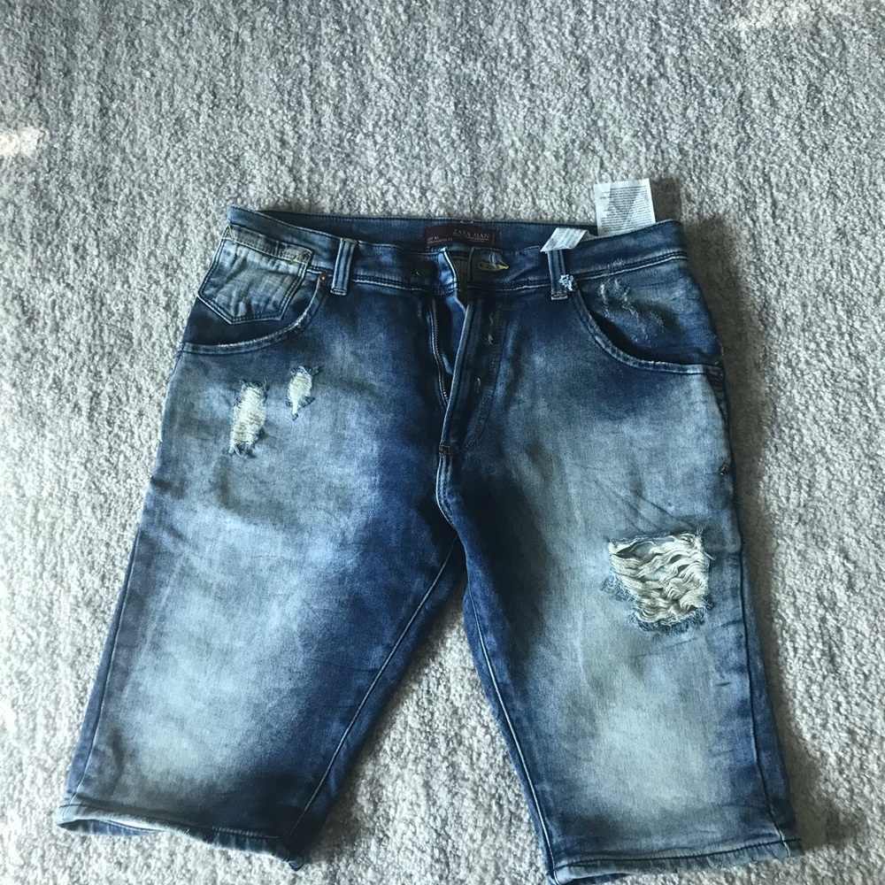 Zara Denim Distressed Shorts